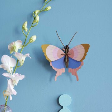 muurdecoratie vlinder studio roof gold rim butterfly 3d vlinder pynappel brievenbus cadeau door de brievenbus