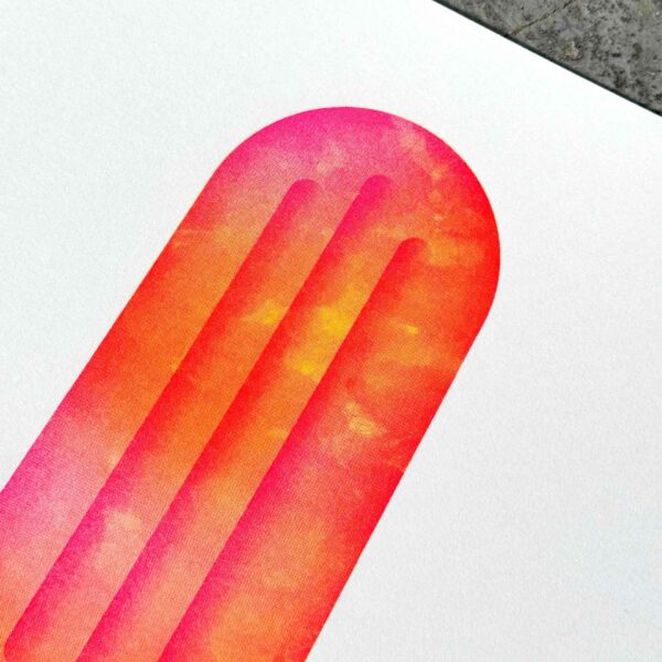 neon popslice poster a4 risoprint studio turbo poster raoul wilke riso ijsje neonkleur pynappel