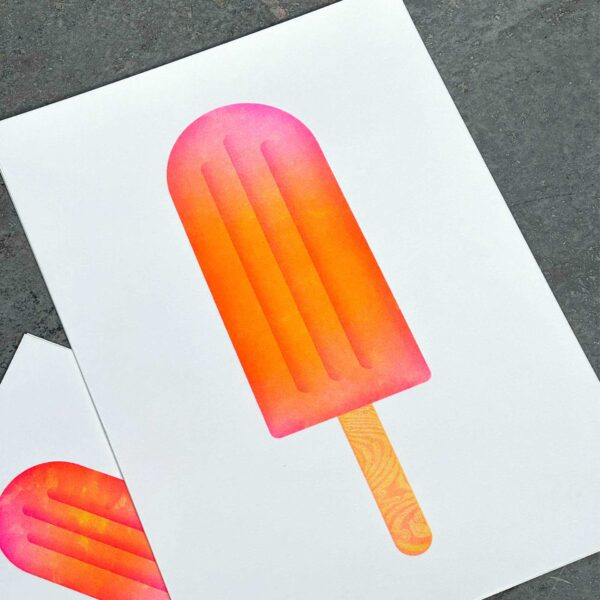 neon popslice poster a4 risoprint studio turbo poster raoul wilke riso ijsje neonkleur pynappel