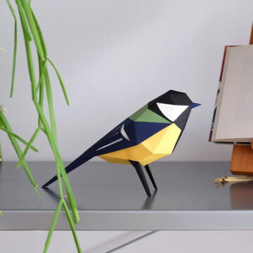 papieren vogel koolmees diy plego pynappel cadeau webshop