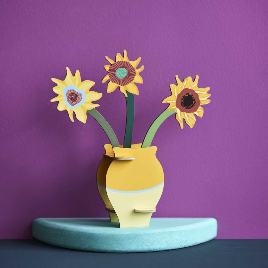 studio roof pop out card van gogh flowers pop up kaart pop up card bloemen pynappel brievenbus cadeau