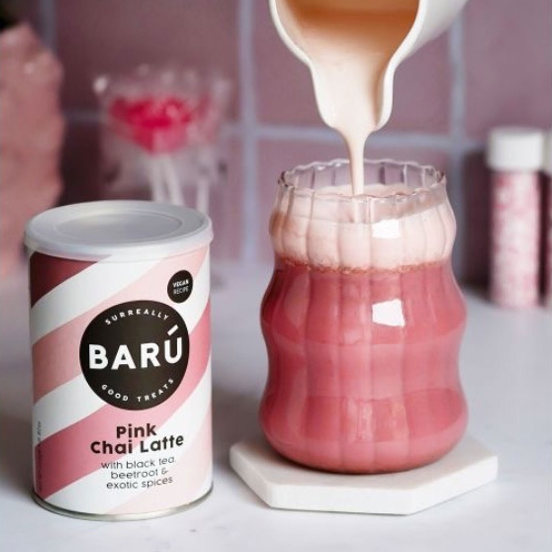 baru pink chai latte beste chai latte poeder baru chai poeder pynappel