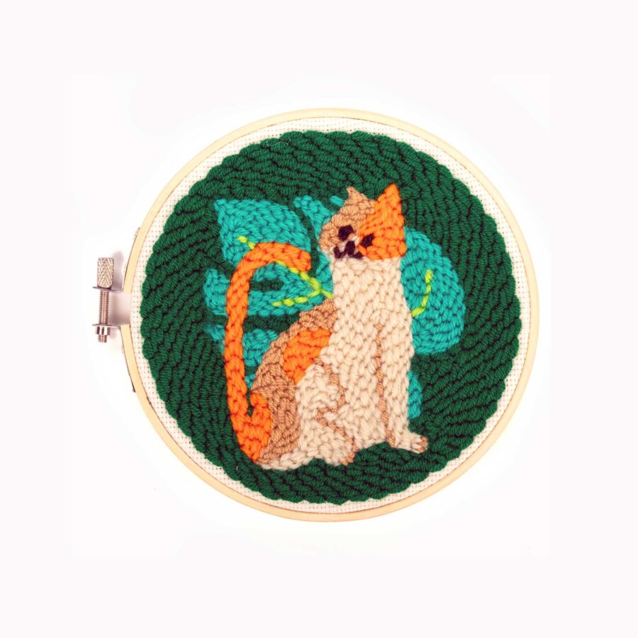 cat punch needle kikkerland kat punchneedle pynappel brievenbus cadeau
