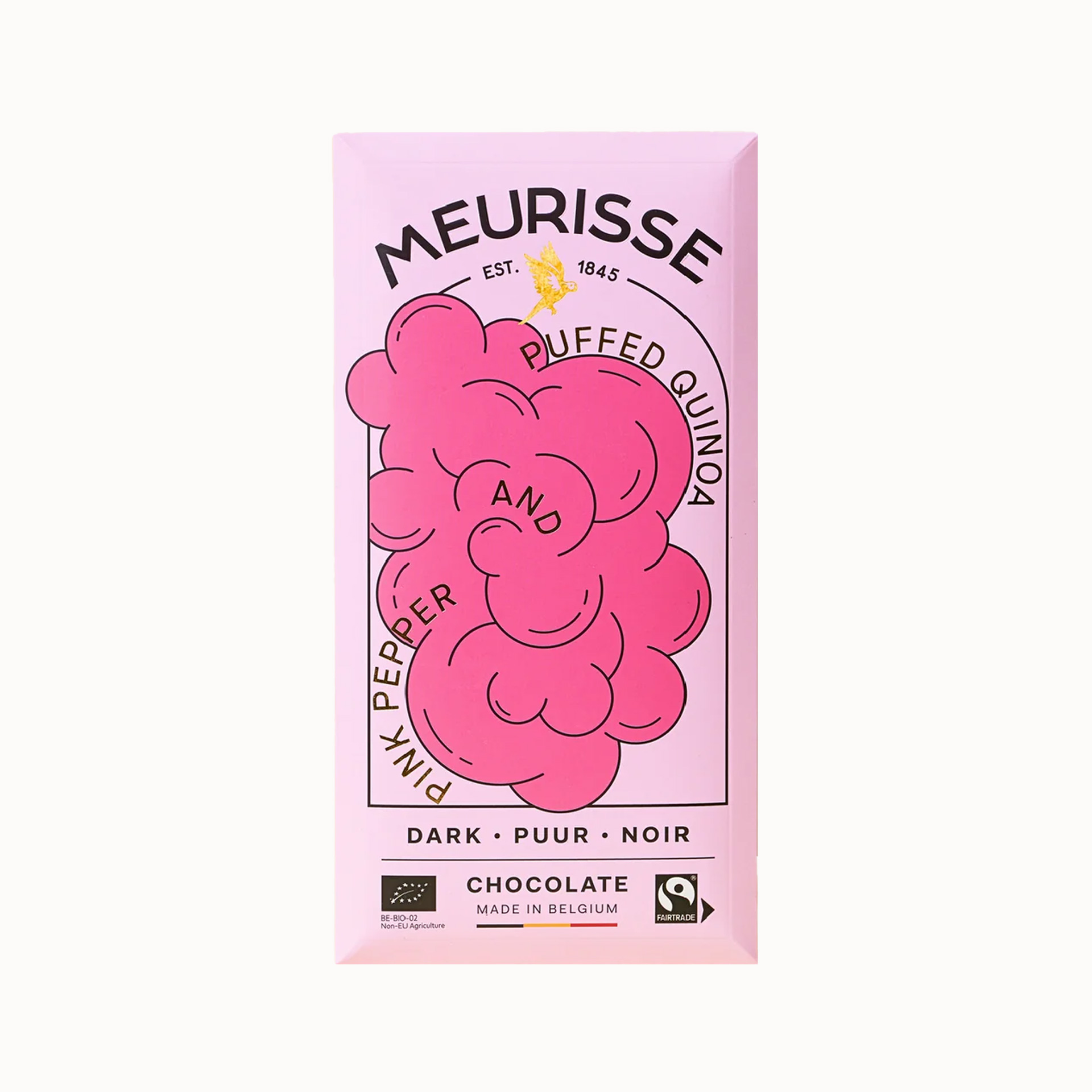 gepofte quinoa chocolade roze peper