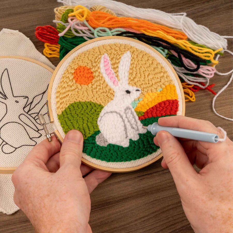hare punch needle kikkerland haas punchneedle pynappel paashaas pasen brievenbus cadeau