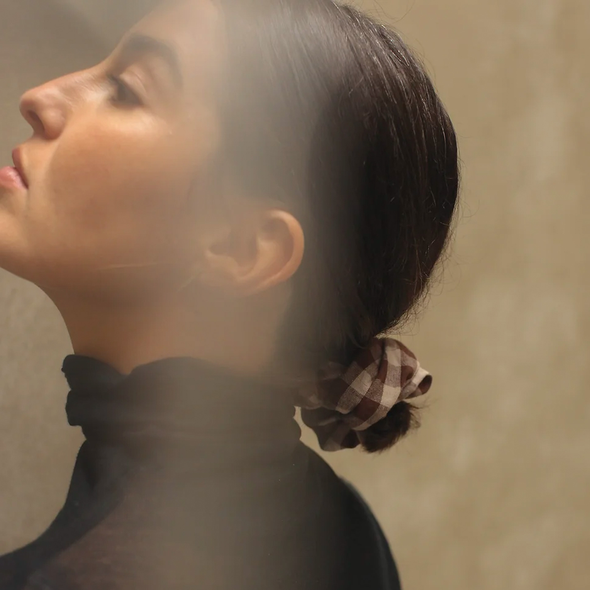 katoenen scrunchie retro geblokt bruin haar scrunchie monk anna pynappel