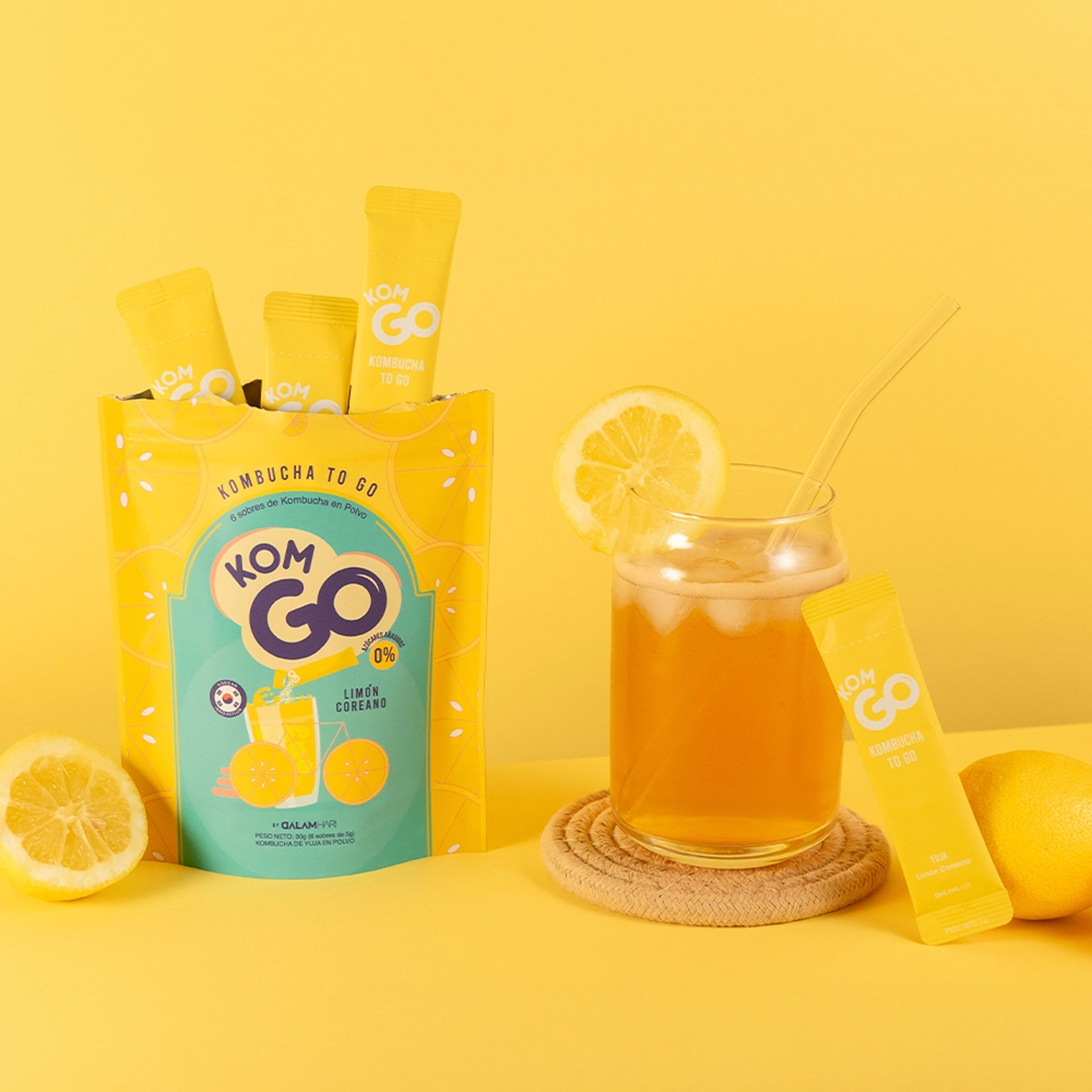 Koreaanse Kombucha ToGo - Citroen, Bessen, Framboos