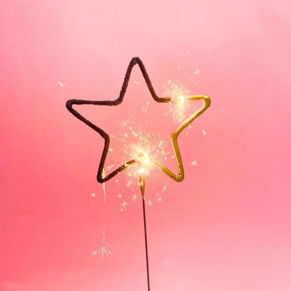 wondercandle vuurwerk sterretje stervorm rosegoud rose goud pynappel