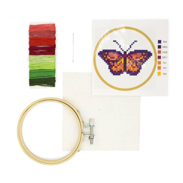 vlinder borduurkit kikkerland borduur kit mini butterfly kruissteek borduursetje diy kits borduren pynappel