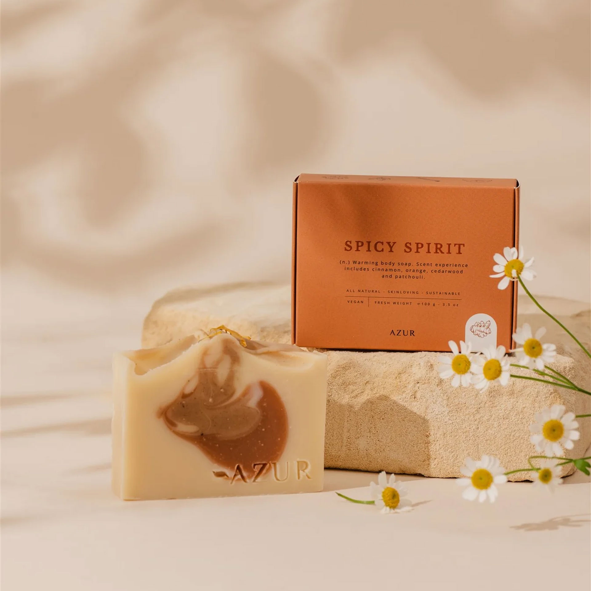 kruiden zeep bar spicy spirit azur natural bodycare kurkuma rode klei zeep pynappel
