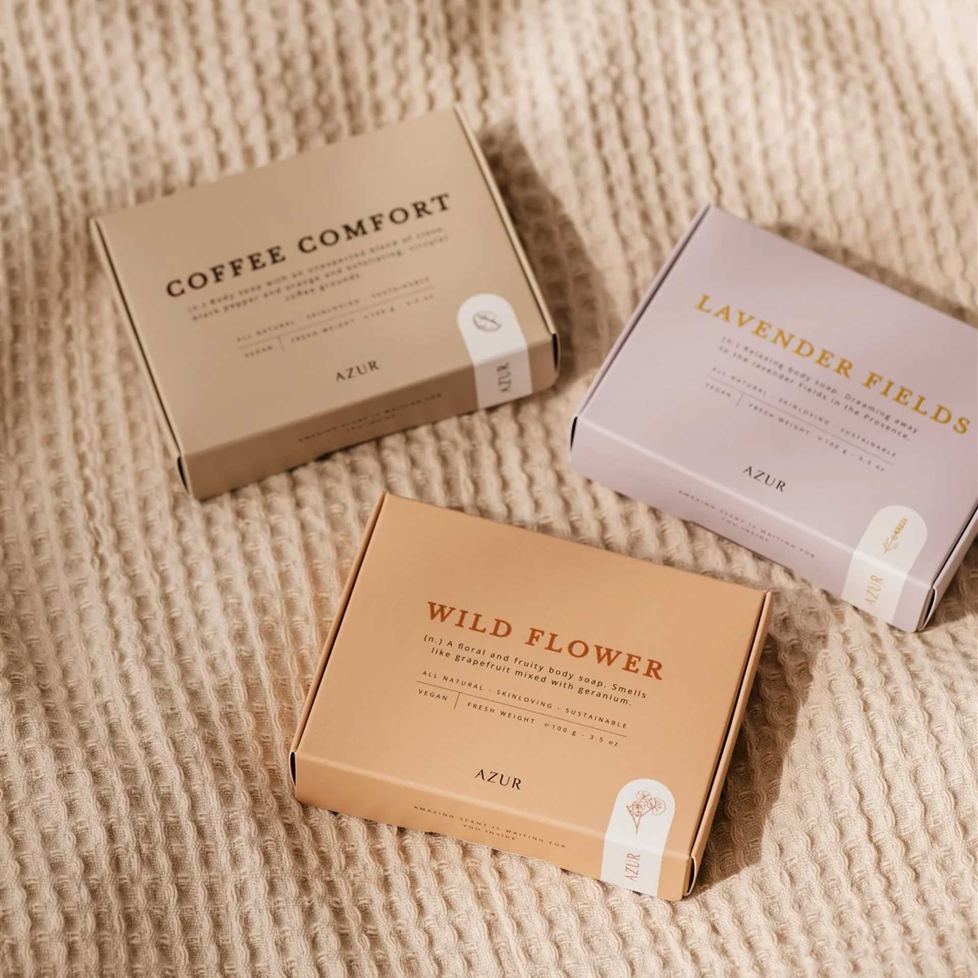 natuurlijke zeep bar wild flower azur natural bodycare bloemen zeep pynappel brievenbus cadeau