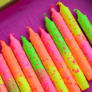 nordtrice neon kaarsen kleurrijke kaarsen stearine kaarsen neon orange summer taper candles pynappel brievenbus cadeau