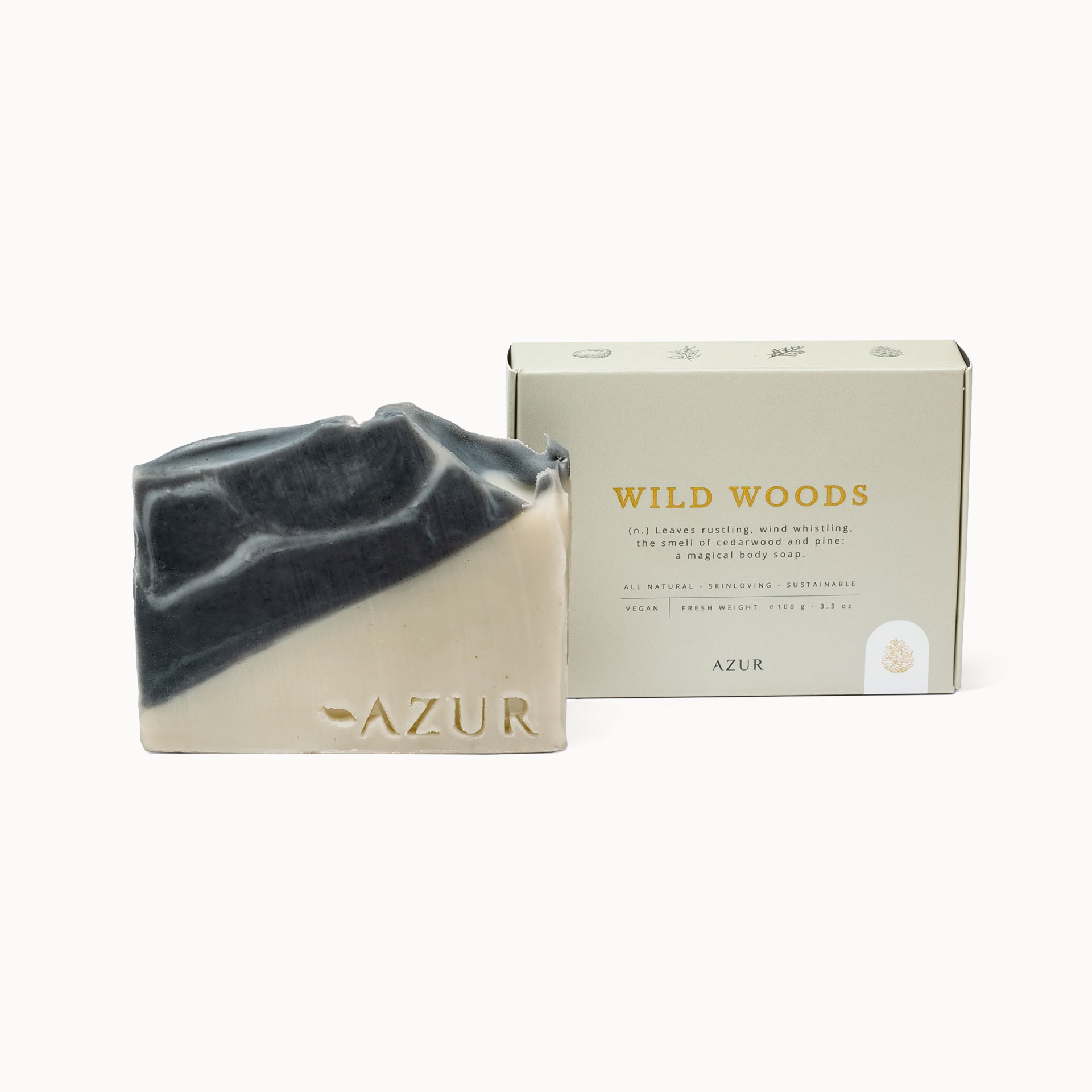 wild woods natuurlijke zeep bodybar cederhout rozemarijn zeep azur natural bodycare ambachtelijke zeep