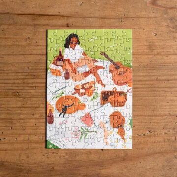 mini puzzel picnic trevell 99 stukjes pynappel brievenbus cadeau legpuzzel