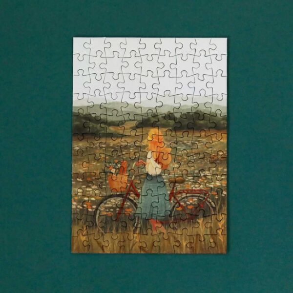 mini puzzel promenade trevell 99 stukjes pynappel brievenbus cadeau legpuzzel flowery bike ride