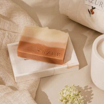 natuurlijke zeep bar sunset dreams azur natural bodycare bodybar sinaasappel eucalyptus lavendel zeep pynappel brievenbuscadeau