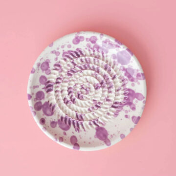 raspbordje keramiek violet paars knoflook raspschaaltje pynappel