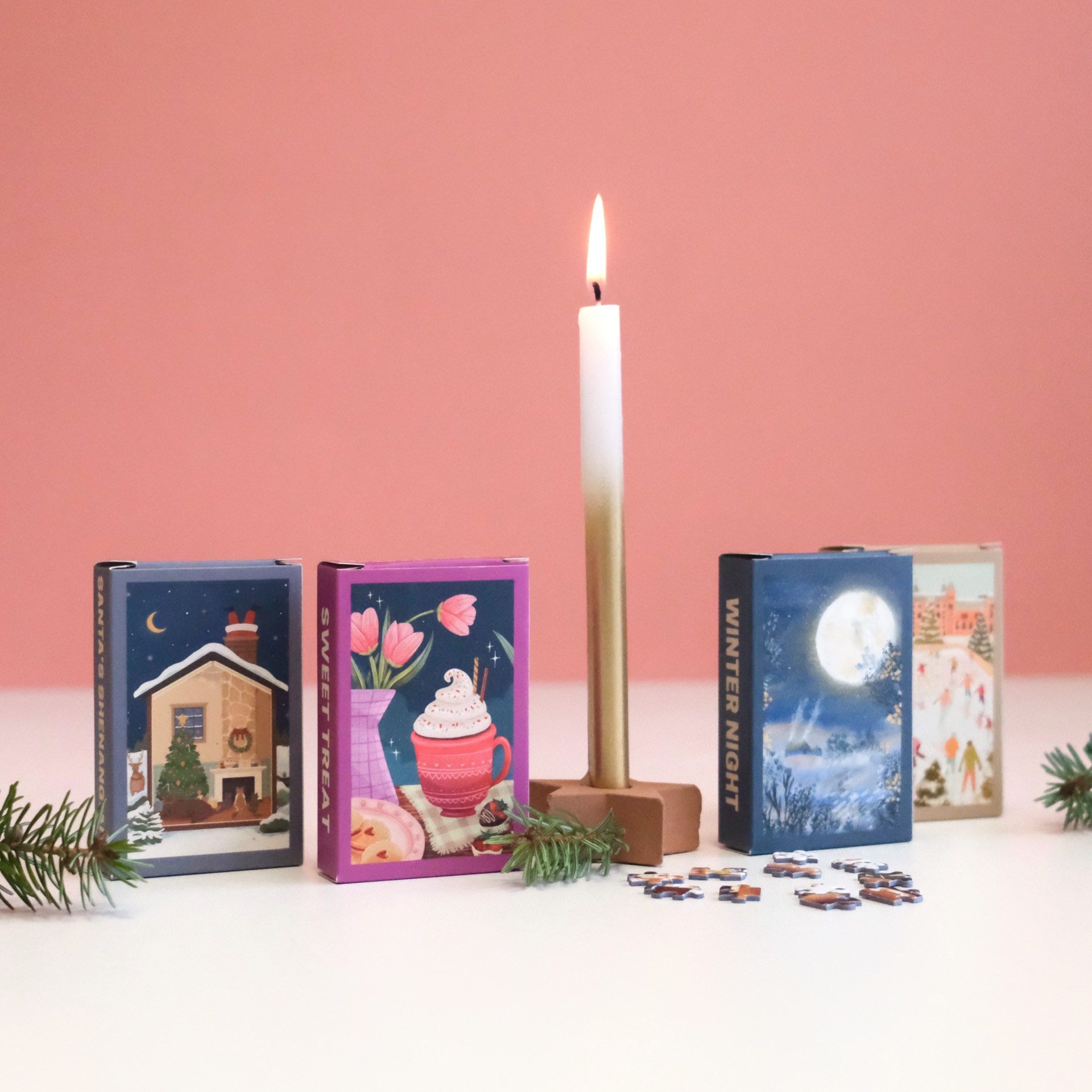 mini puzzel trevell 99 stukjes winterse puzzels brievenbus cadeau pynappel