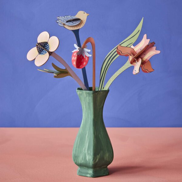 papieren bloemen studio roof william morris boeket bosje bloemen brievenbus cadeau