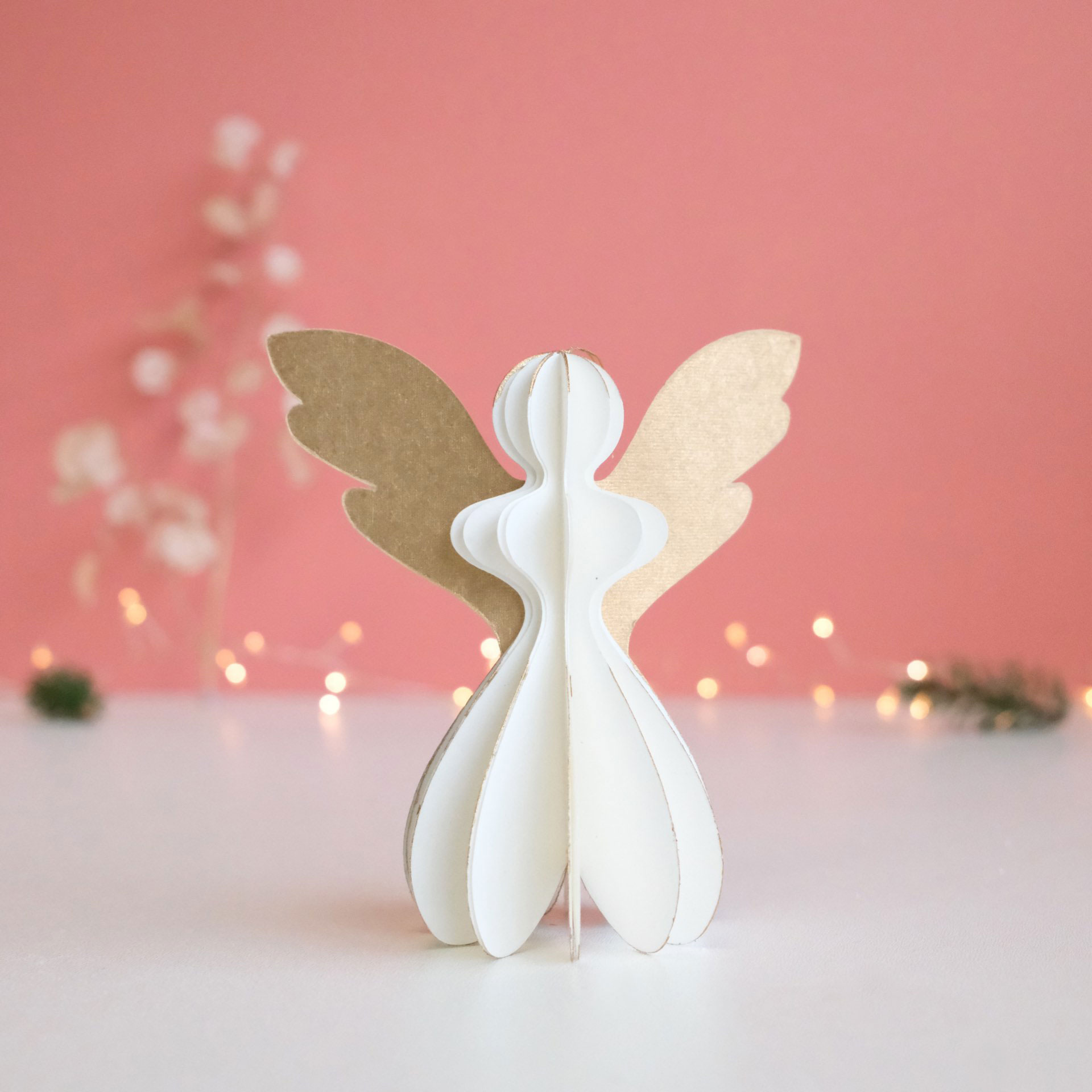 papieren engel ivoor katoen pulp cotton mache only natural pynappel brievenbus cadeau kerst