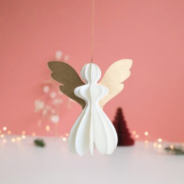 papieren engel ivoor katoen pulp cotton mache only natural pynappel brievenbus cadeau kerst