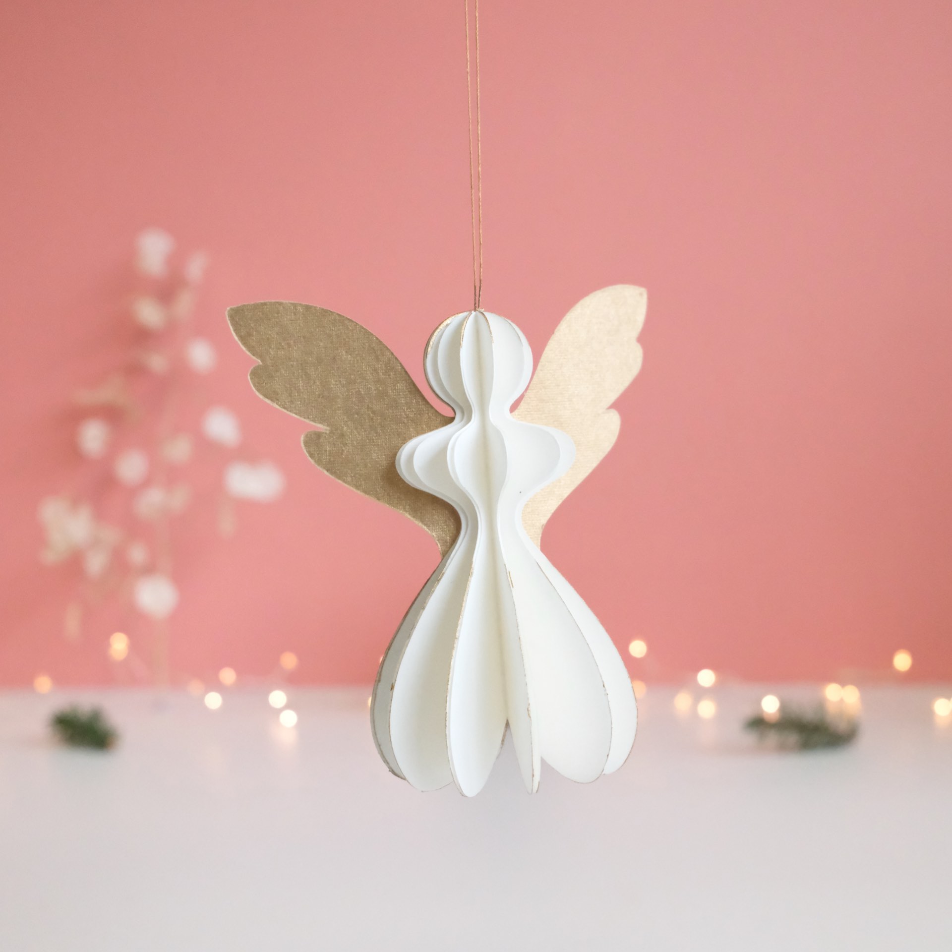 papieren engel ivoor katoen pulp cotton mache only natural pynappel brievenbus cadeau kerst