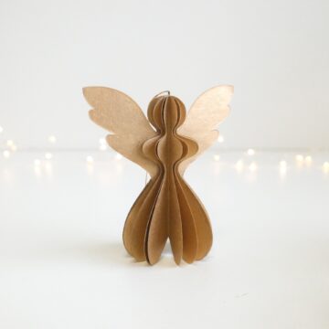 papieren engel goud katoen pulp cotton mache only natural pynappel brievenbus cadeau kerst