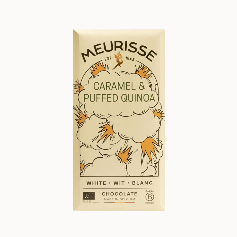 witte chocolade karamel puffed quinoa