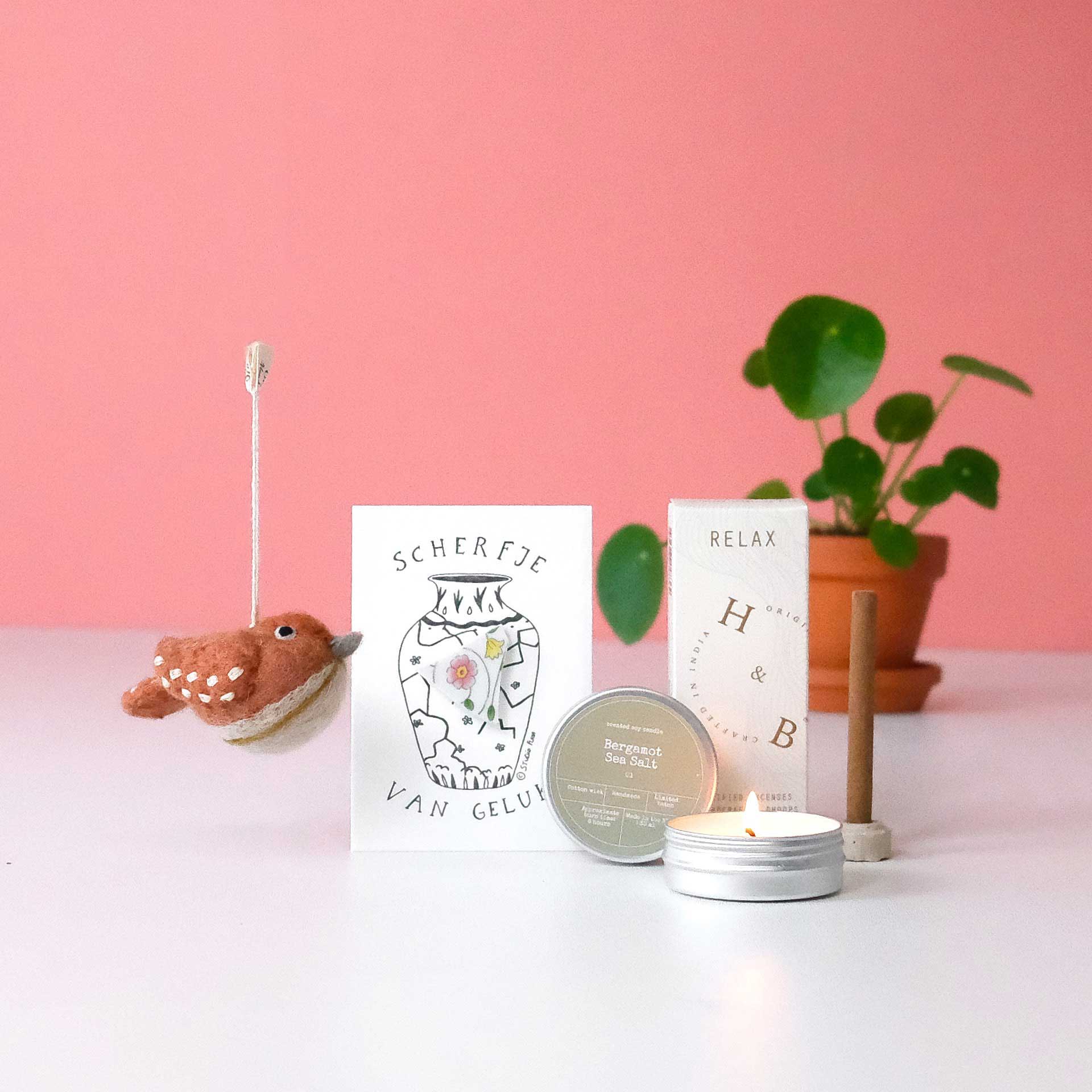 brievenbus cadeau ik denk aan je cadeau versturen troostcadeau pynappel