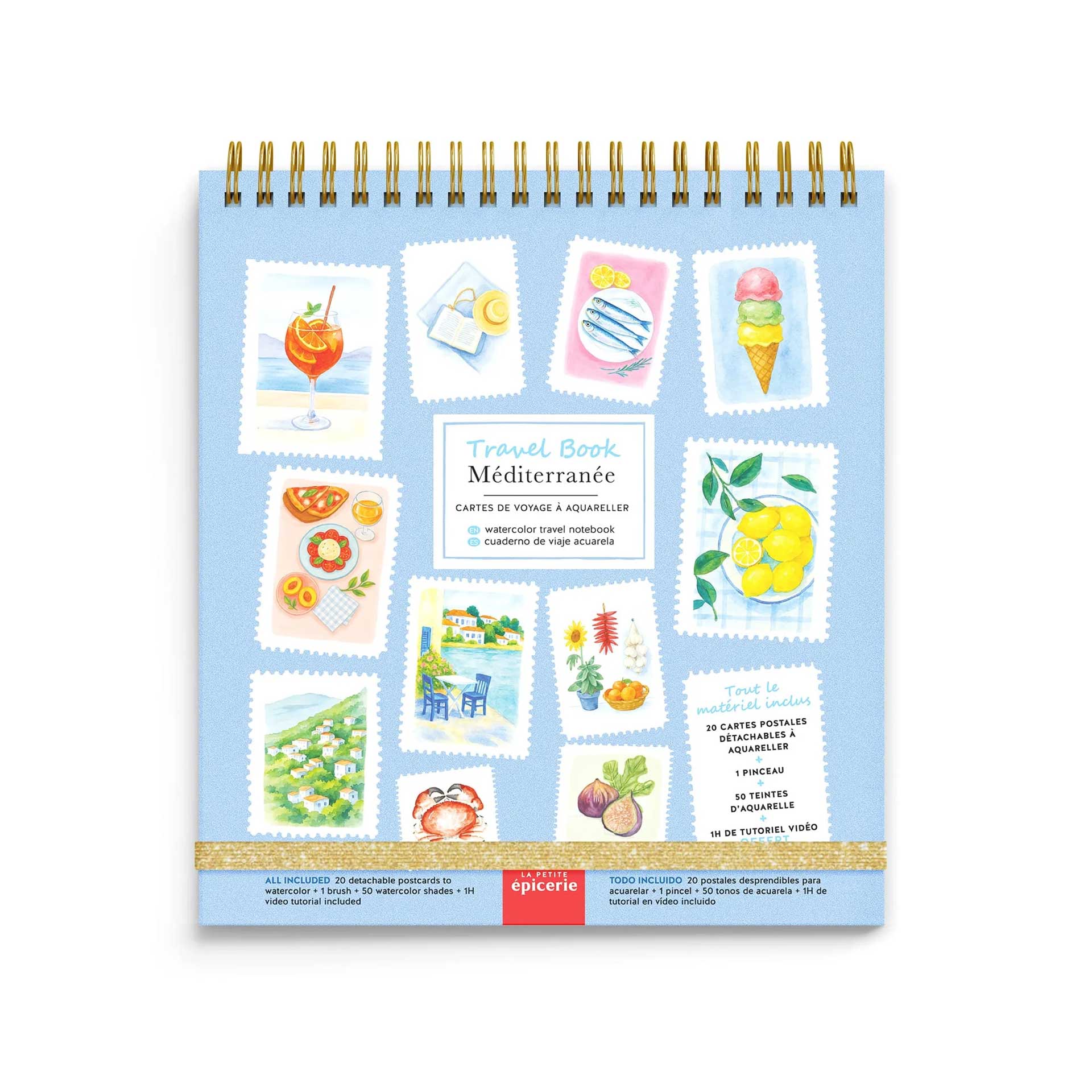 aquarel travel book mediterranee la petite epicerie aquarel boekje pynappel