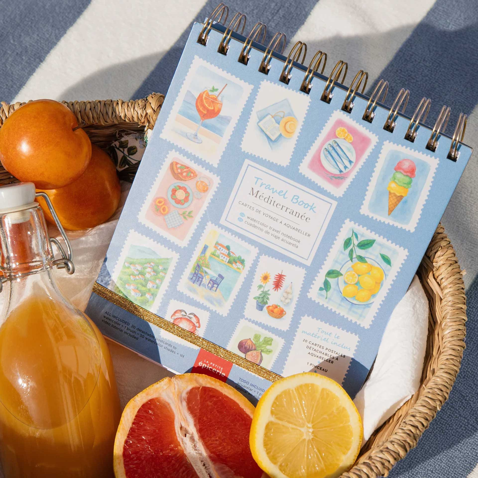 aquarel travel book mediterranee la petite epicerie aquarel boekje pynappel