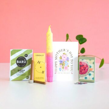 cadeau voor moederdag brievenbus cadeau matcha mini puzzel kaars pynappel