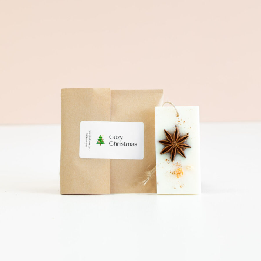 kerst geurhanger waxmelt cozy christmas steranijs sojawas pynappel kerstcadeautje brievenbus