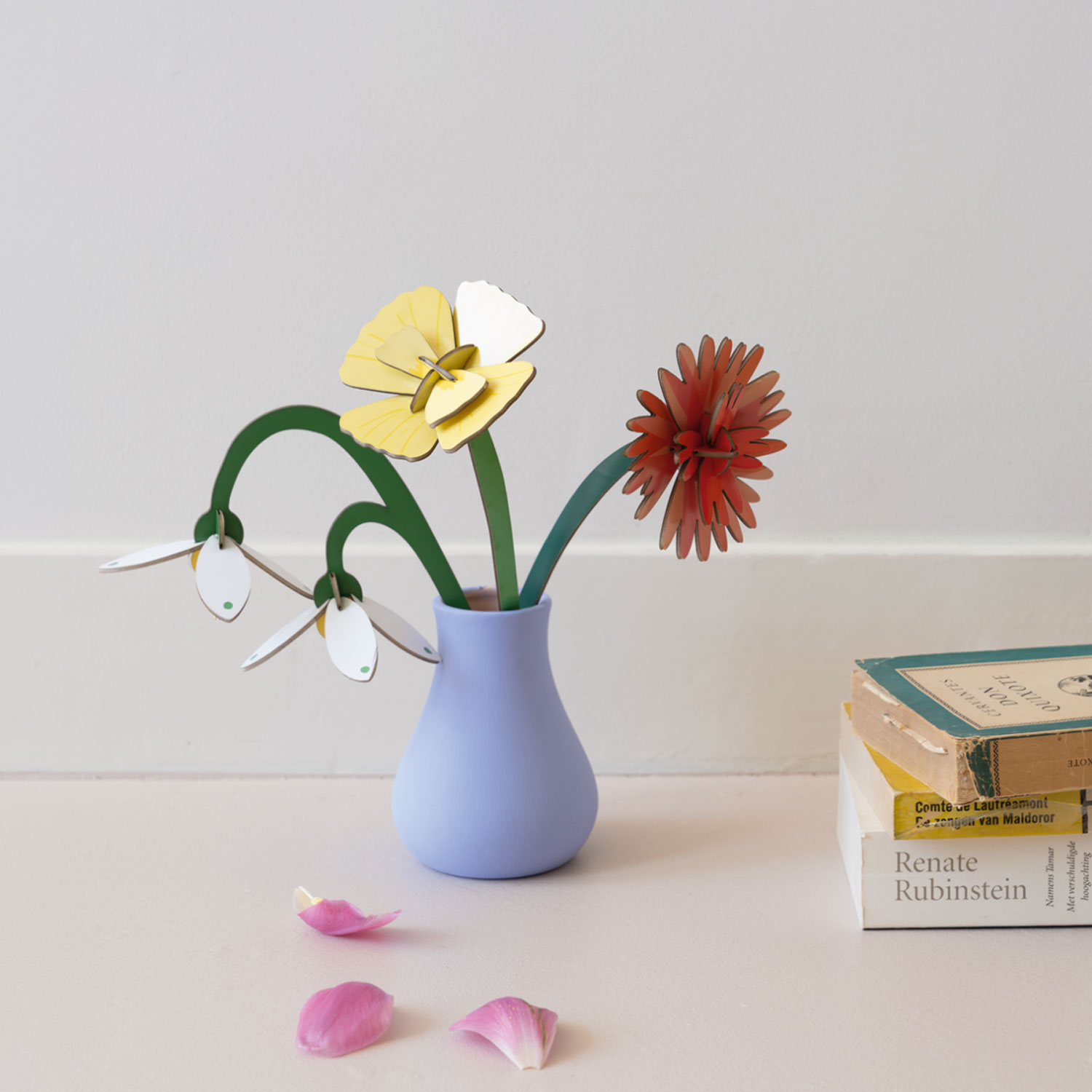 papieren bloem oranje dahlia studio roof 3d karton woondecoratie cadeau brievenbus