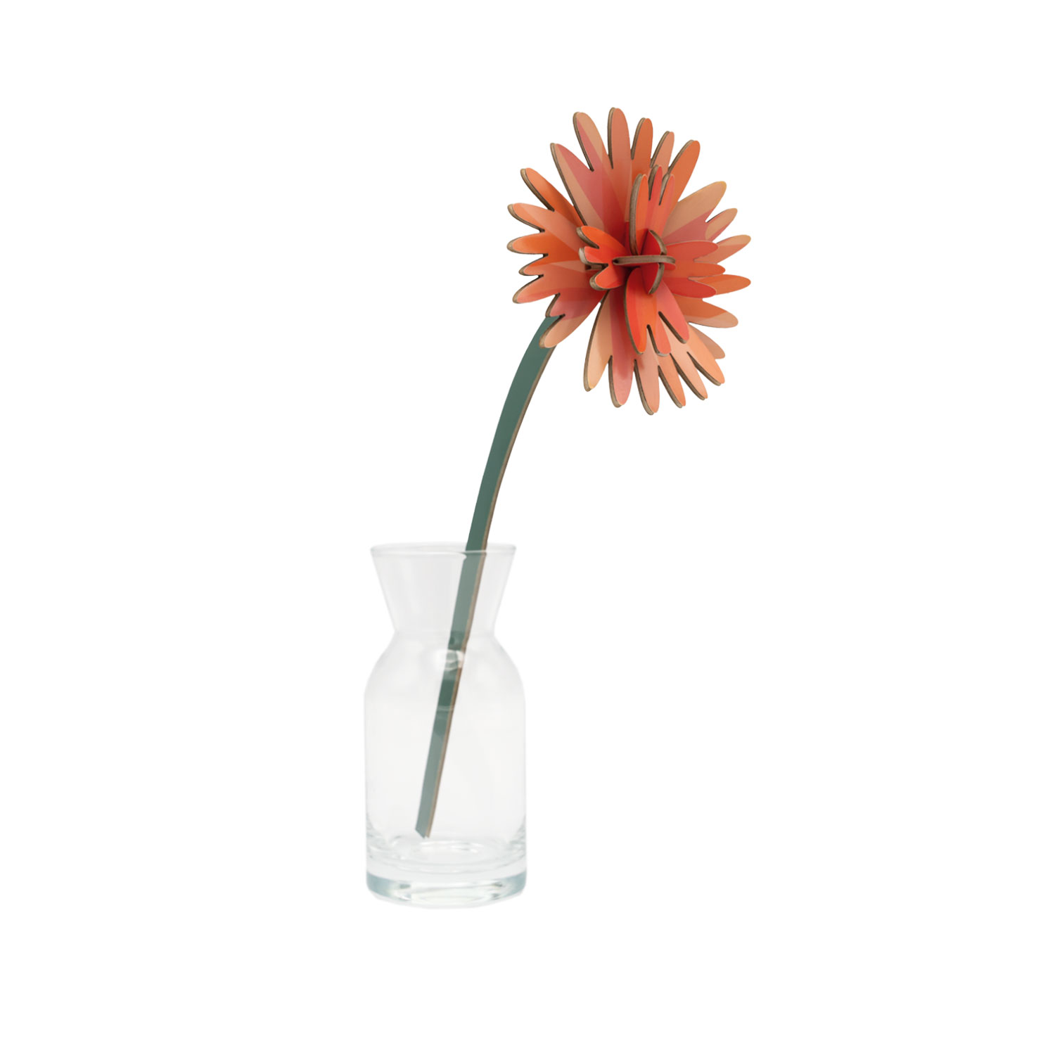 papieren bloem oranje dahlia studio roof 3d karton woondecoratie cadeau brievenbus